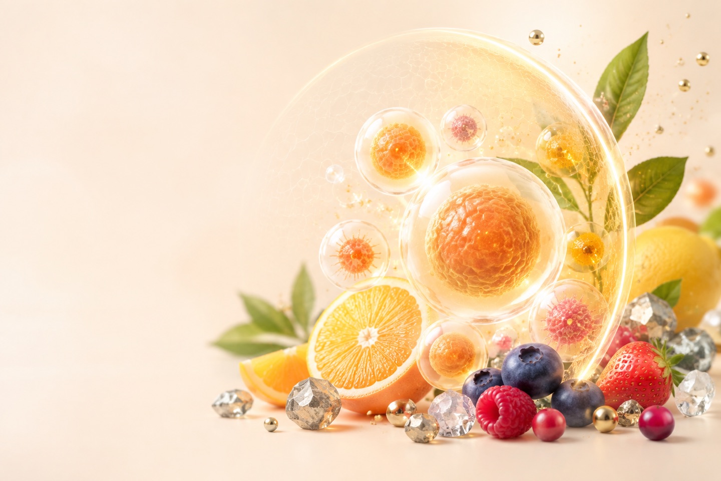 Citrus, berries, minerals and abstract protective cells